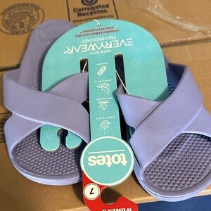 Totes Lavender Slide Sandals